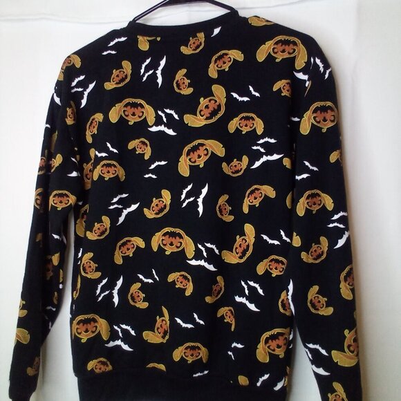 Disney Stitch Sweatshirt Juniors XS Long Sleeve Halloween Pumpkin Black Orange - Picture 10 of 15